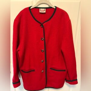 Idomeneo Austria red boiled wool vintage winter jacket coat women’s 40 l large
